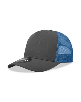 '5 Panel Mid Profile Structured Cotton Blend Trucker'