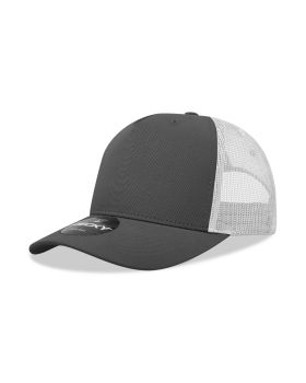 '5 Panel Mid Profile Structured Cotton Blend Trucker'