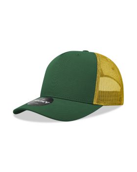 '5 Panel Mid Profile Structured Cotton Blend Trucker'