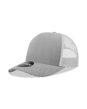 '5 Panel Mid Profile Structured Cotton Blend Trucker'