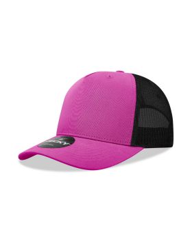 '5 Panel Mid Profile Structured Cotton Blend Trucker'
