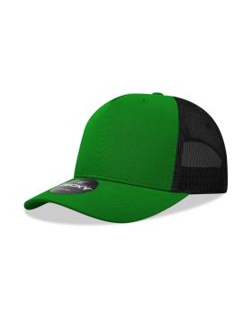 '5 Panel Mid Profile Structured Cotton Blend Trucker'