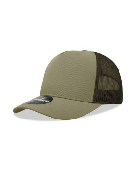 '5 Panel Mid Profile Structured Cotton Blend Trucker'