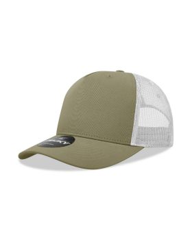 '5 Panel Mid Profile Structured Cotton Blend Trucker'