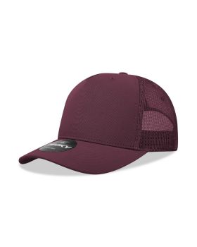 '5 Panel Mid Profile Structured Cotton Blend Trucker'