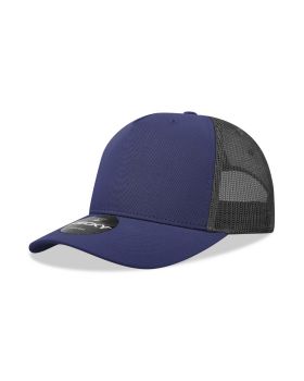 '5 Panel Mid Profile Structured Cotton Blend Trucker'