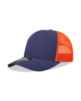 '5 Panel Mid Profile Structured Cotton Blend Trucker'