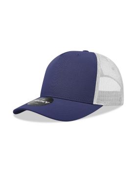 '5 Panel Mid Profile Structured Cotton Blend Trucker'
