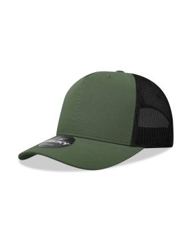 '5 Panel Mid Profile Structured Cotton Blend Trucker'