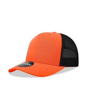 '5 Panel Mid Profile Structured Cotton Blend Trucker'