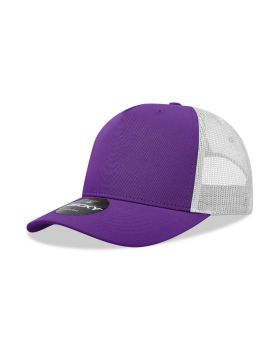 '5 Panel Mid Profile Structured Cotton Blend Trucker'