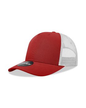 '5 Panel Mid Profile Structured Cotton Blend Trucker'