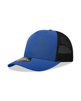 '5 Panel Mid Profile Structured Cotton Blend Trucker'