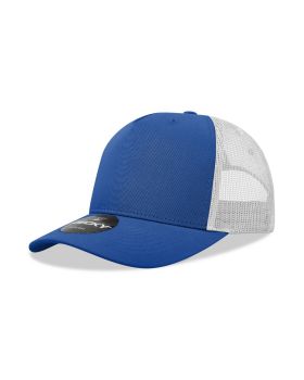 '5 Panel Mid Profile Structured Cotton Blend Trucker'