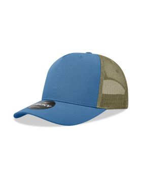 '5 Panel Mid Profile Structured Cotton Blend Trucker'