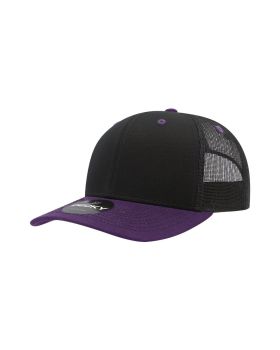 '6 Panel Mid Profile Structured Contra-Stitch Trucker'