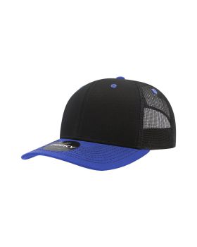 '6 Panel Mid Profile Structured Contra-Stitch Trucker'