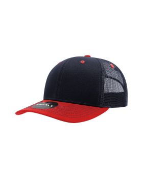 '6 Panel Mid Profile Structured Contra-Stitch Trucker'