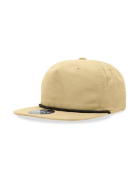 '5 Panel High Profile Relaxed Cotton Blend Rope Hat'