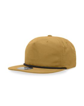 '5 Panel High Profile Relaxed Cotton Blend Rope Hat'