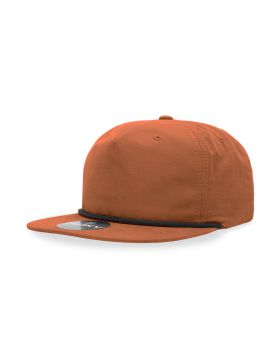 '5 Panel High Profile Relaxed Cotton Blend Rope Hat'