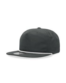 '5 Panel High Profile Relaxed Cotton Blend Rope Hat'