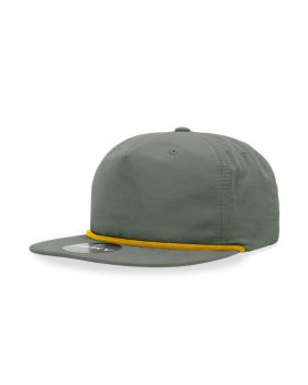 '5 Panel High Profile Relaxed Cotton Blend Rope Hat'