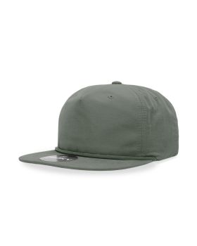 '5 Panel High Profile Relaxed Cotton Blend Rope Hat'