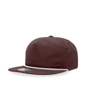 '5 Panel High Profile Relaxed Cotton Blend Rope Hat'