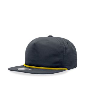 '5 Panel High Profile Relaxed Cotton Blend Rope Hat'