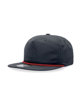 '5 Panel High Profile Relaxed Cotton Blend Rope Hat'