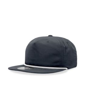 '5 Panel High Profile Relaxed Cotton Blend Rope Hat'