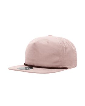 '5 Panel High Profile Relaxed Cotton Blend Rope Hat'