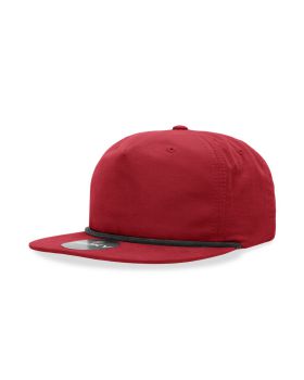 '5 Panel High Profile Relaxed Cotton Blend Rope Hat'