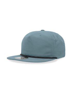 '5 Panel High Profile Relaxed Cotton Blend Rope Hat'