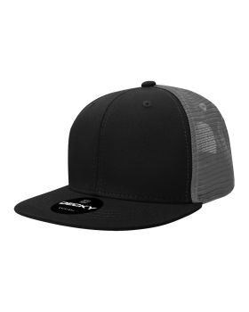 '6 Panel High Profile Structured Cotton Blend Trucker'
