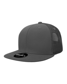 '6 Panel High Profile Structured Cotton Blend Trucker'
