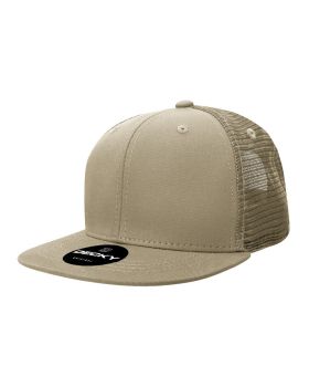 '6 Panel High Profile Structured Cotton Blend Trucker'