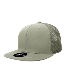'6 Panel High Profile Structured Cotton Blend Trucker'