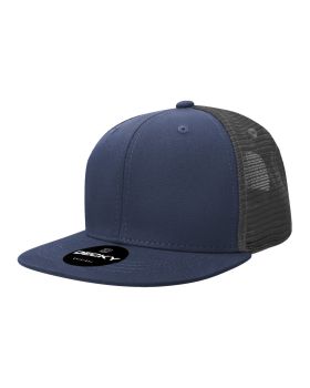 '6 Panel High Profile Structured Cotton Blend Trucker'