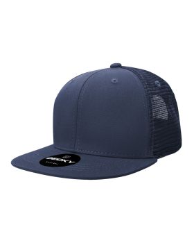 '6 Panel High Profile Structured Cotton Blend Trucker'