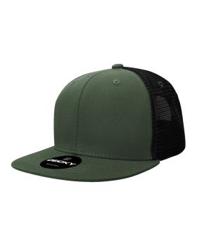 '6 Panel High Profile Structured Cotton Blend Trucker'