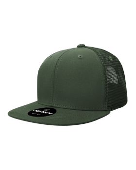 '6 Panel High Profile Structured Cotton Blend Trucker'