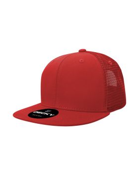 '6 Panel High Profile Structured Cotton Blend Trucker'