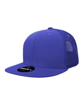 '6 Panel High Profile Structured Cotton Blend Trucker'