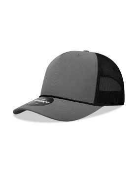 '5 Panel Mid Profile Structured Cotton/Poly Blend Trucker w/Rope'