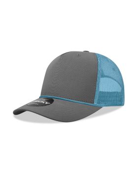 '5 Panel Mid Profile Structured Cotton/Poly Blend Trucker w/Rope'