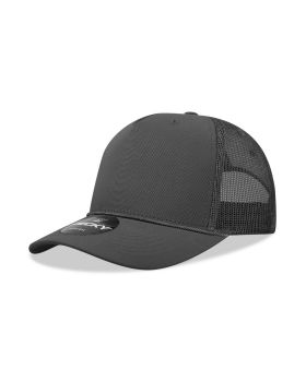 '5 Panel Mid Profile Structured Cotton/Poly Blend Trucker w/Rope'