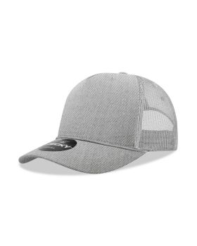 '5 Panel Mid Profile Structured Cotton/Poly Blend Trucker w/Rope'