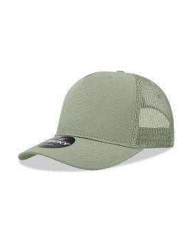 '5 Panel Mid Profile Structured Cotton/Poly Blend Trucker w/Rope'